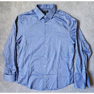 Banana Republic Non Iron Slim Fit Blue Long Sleeve Button Up Shirt Size 17-17.5